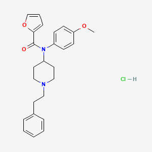 molecular formula C25H29ClN2O3 B12351148 N-(4-methoxyphenyl)-N-(1-phenethylpiperidin-4-yl)furan-2-carboxamide,monohydrochloride CAS No. 2748591-41-3