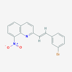 molecular formula C17H11BrN2O2 B1235117 2-[(E)-2-(3-bromophenyl)ethenyl]-8-nitroquinoline 