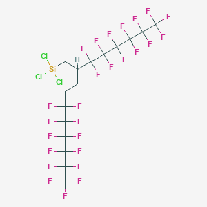 molecular formula C16H7Cl3F26Si B12351170 5,5,6,6,7,7,8,8,9,9,10,10,10-Tridecafluoro-2-(tridecafluorohexyl)decyltrichlorosilane CAS No. 1621953-16-9