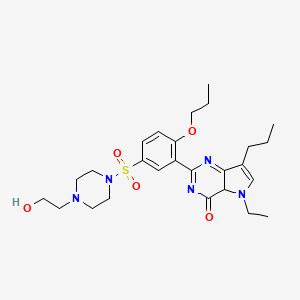 molecular formula C26H37N5O5S B12351178 5-ethyl-2-[5-[4-(2-hydroxyethyl)piperazin-1-yl]sulfonyl-2-propoxyphenyl]-7-propyl-4aH-pyrrolo[3,2-d]pyrimidin-4-one 