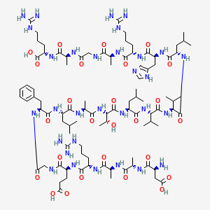 molecular formula C93H155N31O26 B12351195 (4S)-4-[[(2S)-2-[[(2S)-2-[[(2S)-2-[[(2S)-2-amino-3-carboxypropanoyl]amino]propanoyl]amino]propanoyl]amino]-5-carbamimidamidopentanoyl]amino]-5-[[2-[[(2S)-1-[[(2S)-1-[[(2S)-1-[[(2S,3R)-1-[[(2S)-1-[[(2S)-1-[[(2S)-1-[[(2S)-1-[[(2S)-1-[[(2S)-5-carbamimidamido-1-[[(2S)-1-[[2-[[(2S)-1-[[(1S)-4-carbamimidamido-1-carboxybutyl]amino]-1-oxopropan-2-yl]amino]-2-oxoethyl]amino]-1-oxopropan-2-yl]amino]-1-oxopentan-2-yl]amino]-3-(1H-imidazol-5-yl)-1-oxopropan-2-yl]amino]-4-methyl-1-oxopentan-2-yl]amino]-3-methyl-1-oxobutan-2-yl]amino]-3-methyl-1-oxobutan-2-yl]amino]-4-methyl-1-oxopentan-2-yl]amino]-3-hydroxy-1-oxobutan-2-yl]amino]-1-oxopropan-2-yl]amino]-4-methyl-1-oxopentan-2-yl]amino]-1-oxo-3-phenylpropan-2-yl]amino]-2-oxoethyl]amino]-5-oxopentanoic acid 