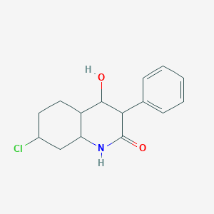 molecular formula C15H18ClNO2 B12351218 7-chloro-4-hydroxy-3-phenyl-3,4,4a,5,6,7,8,8a-octahydro-1H-quinolin-2-one 