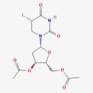 molecular formula C13H17IN2O7 B12351239 [(2R,3S,5R)-3-acetyloxy-5-(5-iodo-2,4-dioxo-1,3-diazinan-1-yl)oxolan-2-yl]methyl acetate 