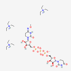 [[(2R,3S,4R,5R)-3,4-dihydroxy-5-[(4Z)-4-methoxyimino-2-oxo-1,3-diazinan-1-yl]oxolan-2-yl]methoxy-oxidophosphoryl] [[(2S,3R,4S,5S)-5-(2,4-dioxo-1,3-diazinan-1-yl)-3,4-dihydroxyoxolan-2-yl]methoxy-oxidophosphoryl] phosphate;triethylazanium