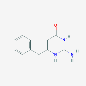 molecular formula C11H15N3O B12351255 2-Amino-6-benzyl-1,3-diazinan-4-one 