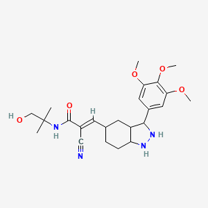 molecular formula C24H34N4O5 B12351263 2-Cyano-N-(2-hydroxy-1,1-dimethylethyl)-3-[3-(3,4,5-trimethoxyphenyl)-1H-indazol-5-yl]-2-propenamide 