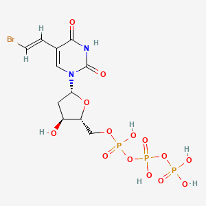 molecular formula C11H16BrN2O14P3 B1235128 5-(2-Bromovinyl)-2'-deoxyuridine-5'-triphosphate CAS No. 77222-61-8