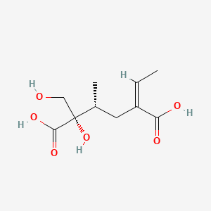 molecular formula C10H16O6 B1235133 (2S,3R,5Z)-5-ethylidene-2-hydroxy-2-(hydroxymethyl)-3-methylhexanedioic acid CAS No. 34081-90-8