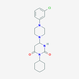 6-[4-(3-Chlorophenyl)piperazin-1-yl]-3-cyclohexyl-1,3-diazinane-2,4-dione