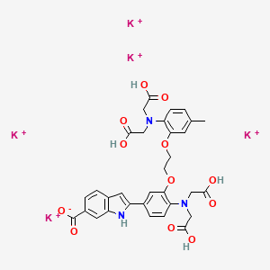 molecular formula C32H30K5N3O12+4 B12351435 pentapotassium;2-[4-[bis(carboxymethyl)amino]-3-[2-[2-[bis(carboxymethyl)amino]-5-methylphenoxy]ethoxy]phenyl]-1H-indole-6-carboxylate 