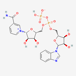 molecular formula C23H28N4O14P2 B1235144 Nicotinamide-benzimidazole dinucleotide CAS No. 606-77-9