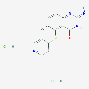 2-imino-6-methylidene-5-pyridin-4-ylsulfanylquinazolin-4-one;dihydrochloride