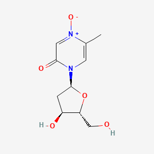molecular formula C10H14N2O5 B1235146 1-[(2S,4S,5R)-4-hydroxy-5-(hydroxymethyl)oxolan-2-yl]-5-methyl-4-oxidopyrazin-4-ium-2-one CAS No. 61556-73-8