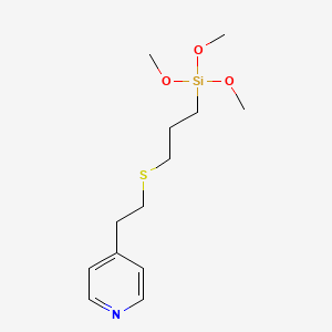 molecular formula C13H23NO3SSi B12351492 Pyridine, 4-[2-[[3-(trimethoxysilyl)propyl]thio]ethyl]- 