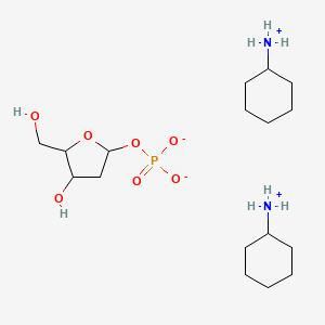 molecular formula C17H37N2O7P B12351513 Cyclohexylazanium;[4-hydroxy-5-(hydroxymethyl)oxolan-2-yl] phosphate 