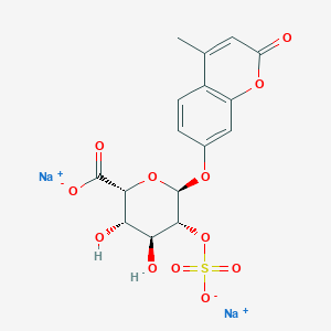 disodium;(2R,3S,4S,5R,6S)-3,4-dihydroxy-6-(4-methyl-2-oxochromen-7-yl)oxy-5-sulfonatooxyoxane-2-carboxylate