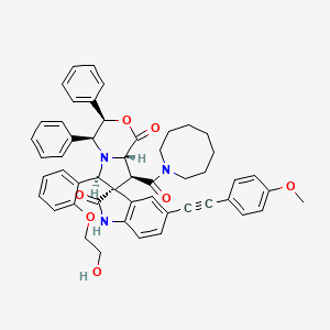 molecular formula C51H49N3O7 B1235153 (3R,3'R,4'S,6'R,8'S,8'aS)-8'-[1-azocanyl(oxo)methyl]-6'-[2-(2-hydroxyethoxy)phenyl]-5-[2-(4-methoxyphenyl)ethynyl]-3',4'-diphenylspiro[1H-indole-3,7'-4,6,8,8a-tetrahydro-3H-pyrrolo[2,1-c][1,4]oxazine]-1',2-dione 