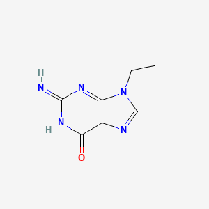 molecular formula C7H9N5O B12351591 9-ethyl-2-imino-5H-purin-6-one 