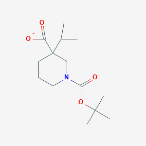 molecular formula C14H24NO4- B12351634 1,3-Piperidinedicarboxylic acid, 3-(1-methylethyl)-, 1-(1,1-dimethylethyl) ester 