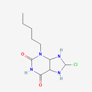 molecular formula C10H17ClN4O2 B12351640 8-chloro-3-pentyl-5,7,8,9-tetrahydro-4H-purine-2,6-dione 