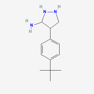 molecular formula C13H21N3 B12351647 4-(4-Tert-butylphenyl)pyrazolidin-3-amine 