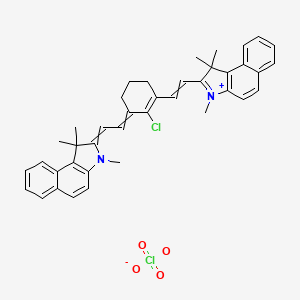 2-[2-[2-chloro-3-[2-(1,1,3-trimethylbenzo[e]indol-3-ium-2-yl)ethenyl]cyclohex-2-en-1-ylidene]ethylidene]-1,1,3-trimethylbenzo[e]indole;perchlorate