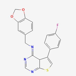 N-(1,3-benzodioxol-5-ylmethyl)-5-(4-fluorophenyl)-4aH-thieno[2,3-d]pyrimidin-4-imine