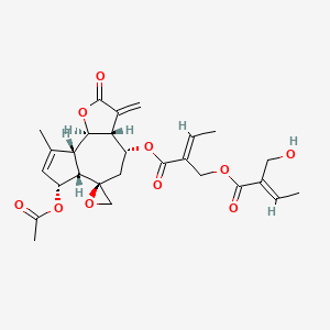 [(E)-2-[(3aR,4R,6R,6aS,7R,9aR,9bR)-7-acetyloxy-9-methyl-3-methylidene-2-oxospiro[4,5,6a,7,9a,9b-hexahydro-3aH-azuleno[4,5-b]furan-6,2'-oxirane]-4-yl]oxycarbonylbut-2-enyl] (E)-2-(hydroxymethyl)but-2-enoate