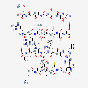 molecular formula C128H193N45O39S B12351767 (2S)-5-amino-2-[[2-[[(2S)-2-[[2-[[(2S)-2-[[(2S)-2-[[2-[[(2S)-2-[[(2S)-2-[[(2S)-2-[[(2S)-2-[[(2S)-4-amino-2-[[(2S)-5-carbamimidamido-2-[[(2S)-5-carbamimidamido-2-[[2-[[(2S)-2-[[(2S)-5-carbamimidamido-2-[[(2S)-2-[[(2S)-2-[[(2S)-5-carbamimidamido-2-[[(2S)-2-[[(2S)-2-[[2-[[(2S)-2-[[(2S)-2-[[(2S)-2-[[(2S)-2,6-diaminohexanoyl]amino]-3-(4-hydroxyphenyl)propanoyl]amino]-3-methylbutanoyl]amino]-4-methylsulfanylbutanoyl]amino]acetyl]amino]-3-(1H-imidazol-5-yl)propanoyl]amino]-3-phenylpropanoyl]amino]pentanoyl]amino]-3-(1H-indol-3-yl)propanoyl]amino]-3-carboxypropanoyl]amino]pentanoyl]amino]-3-phenylpropanoyl]amino]acetyl]amino]pentanoyl]amino]pentanoyl]amino]-4-oxobutanoyl]amino]-3-hydroxypropanoyl]amino]-3-hydroxypropanoyl]amino]-3-hydroxypropanoyl]amino]-3-hydroxypropanoyl]amino]acetyl]amino]-3-hydroxypropanoyl]amino]-3-hydroxypropanoyl]amino]acetyl]amino]propanoyl]amino]acetyl]amino]-5-oxopentanoic acid 