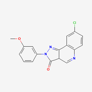 molecular formula C17H12ClN3O2 B12351775 8-chloro-2-(3-methoxyphenyl)-3aH-pyrazolo[4,3-c]quinolin-3-one 