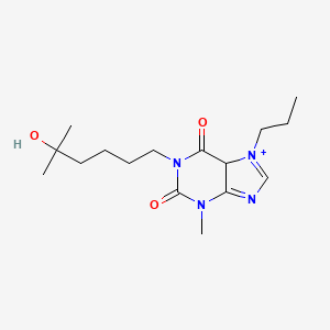 molecular formula C16H27N4O3+ B12351780 1-(5-hydroxy-5-methylhexyl)-3-methyl-7-propyl-5H-purin-7-ium-2,6-dione 