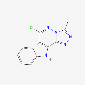 molecular formula C12H8ClN5 B12351806 8-chloro-5-methyl-3,4,6,7,16-pentazatetracyclo[7.7.0.02,6.010,15]hexadeca-1(9),2,4,7,10,12,14-heptaene CAS No. 80985-63-3