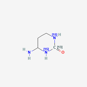 molecular formula C4H9N3O B12351807 2(1H)-Pyrimidinone-2-13C-1,3-15N2, 6-amino-5-fluoro- 