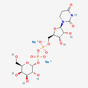 disodium;[[(2R,3S,4R,5R)-5-(2,4-dioxo-1,3-diazinan-1-yl)-3,4-dihydroxyoxolan-2-yl]methoxy-oxidophosphoryl] [(2R,3R,4S,5R,6R)-3,4,5-trihydroxy-6-(hydroxymethyl)oxan-2-yl] phosphate