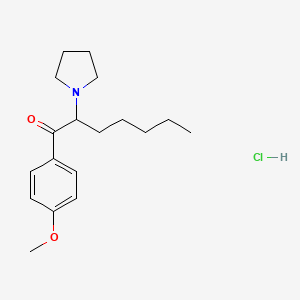 molecular formula C18H28ClNO2 B12351840 1-(4-Methoxyphenyl)-2-(pyrrolidin-1-yl)heptan-1-one,monohydrochloride 