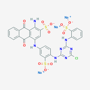 trisodium;1-amino-4-[4-[[4-chloro-6-(2-sulfonatoanilino)-1,3,5-triazin-2-yl]amino]-3-sulfonatoanilino]-9,10-dioxoanthracene-2-sulfonate