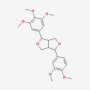 molecular formula C23H28O7 B1235186 3-(3,4-二甲氧基苯基)-6-(3,4,5-三甲氧基苯基)-1,3,3a,4,6,6a-六氢呋喃[3,4-c]呋喃 CAS No. 41689-51-4