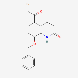 molecular formula C18H22BrNO3 B12351930 5-(2-bromoacetyl)-8-phenylmethoxy-3,4,4a,5,6,7,8,8a-octahydro-1H-quinolin-2-one 