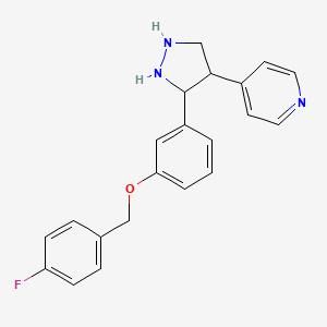 4-[3-[3-[(4-Fluorophenyl)methoxy]phenyl]pyrazolidin-4-yl]pyridine