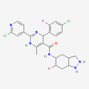 4-(4-chloro-2-fluorophenyl)-2-(2-chloropyridin-4-yl)-N-(6-fluoro-2,3,3a,4,5,6,7,7a-octahydro-1H-indazol-5-yl)-6-methyl-1,4-dihydropyrimidine-5-carboxamide