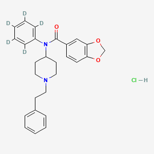 molecular formula C27H29ClN2O3 B12352014 N-(1-phenethylpiperidin-4-yl)-N-(phenyl-d5)benzo[d][1,3]dioxole-5-carboxamide,monohydrochloride CAS No. 2747917-45-7