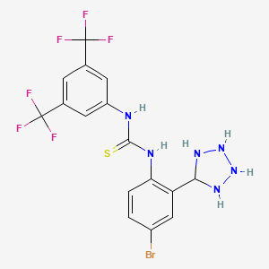 molecular formula C16H13BrF6N6S B12352023 1-[3,5-Bis(trifluoromethyl)phenyl]-3-[4-bromo-2-(tetrazolidin-5-yl)phenyl]thiourea 