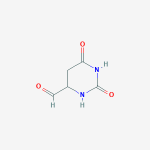 molecular formula C5H6N2O3 B12352038 2,6-Dioxo-1,3-diazinane-4-carbaldehyde 