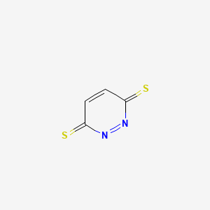 molecular formula C4H2N2S2 B12352039 3(2H)-Pyridazinethione, 6-mercapto- 