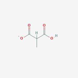 molecular formula C4H5O4- B1235206 甲基丙二酸(1-) 