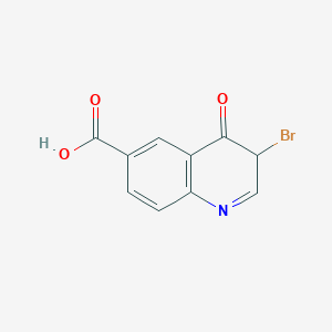 molecular formula C10H6BrNO3 B12352065 3-bromo-4-oxo-3H-quinoline-6-carboxylic acid 