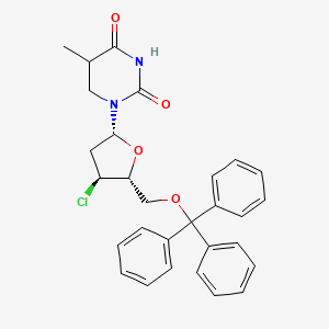 molecular formula C29H29ClN2O4 B12352066 1-[(2R,4S,5R)-4-chloro-5-(trityloxymethyl)oxolan-2-yl]-5-methyl-1,3-diazinane-2,4-dione 