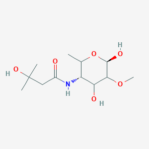 molecular formula C12H23NO6 B12352086 N-[(3S,6R)-4,6-dihydroxy-5-methoxy-2-methyloxan-3-yl]-3-hydroxy-3-methylbutanamide 