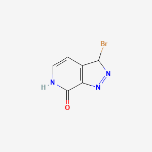 molecular formula C6H4BrN3O B12352099 3-Bromo-3,6-dihydropyrazolo[3,4-c]pyridin-7-one 