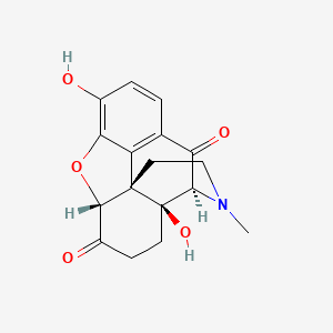 molecular formula C17H17NO5 B1235214 Morphinan-6,10-dione, 4,5-epoxy-3,14-dihydroxy-17-methyl-, (5alpha)- CAS No. 96445-15-7